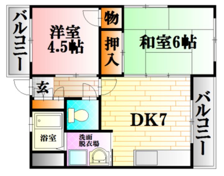 広島県広島市安佐北区可部6(マンション)の賃貸物件の間取り