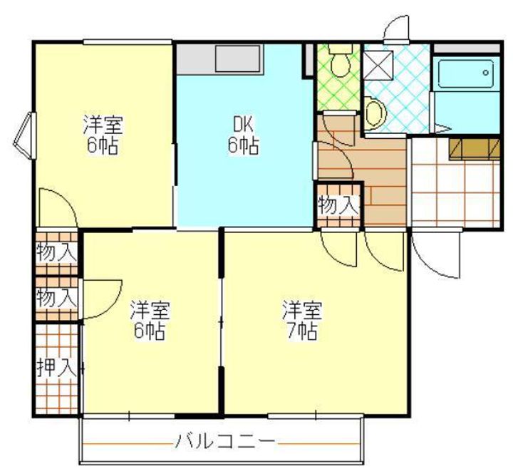 シャーロットタウン Bの間取り
