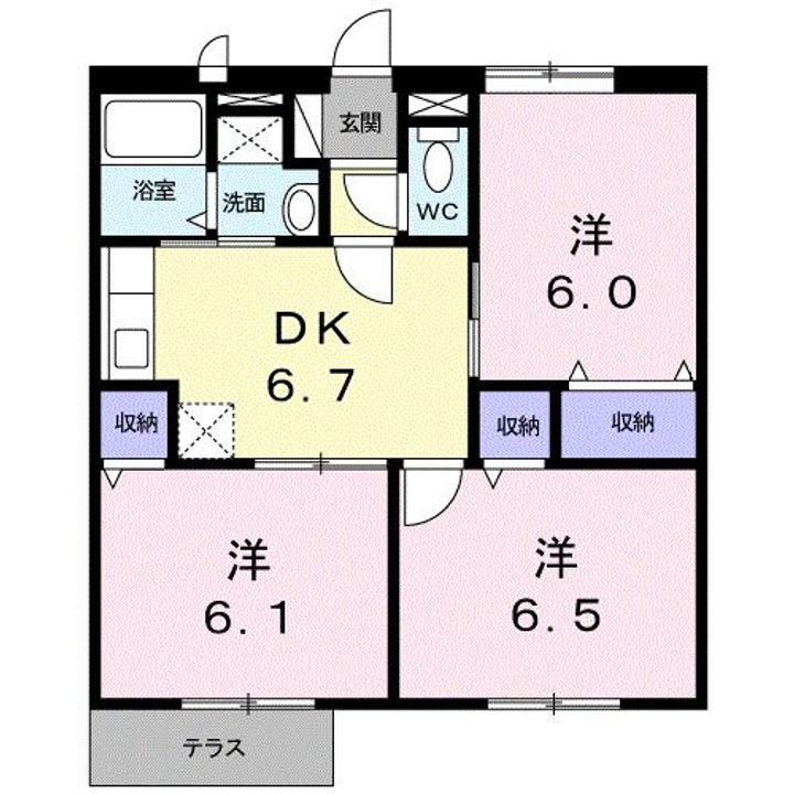 兵庫県加古川市加古川町溝之口(アパート)の賃貸物件の間取り