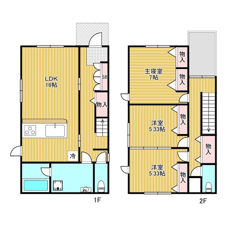 大阪府豊中市服部本町2(一戸建)の賃貸物件の間取り