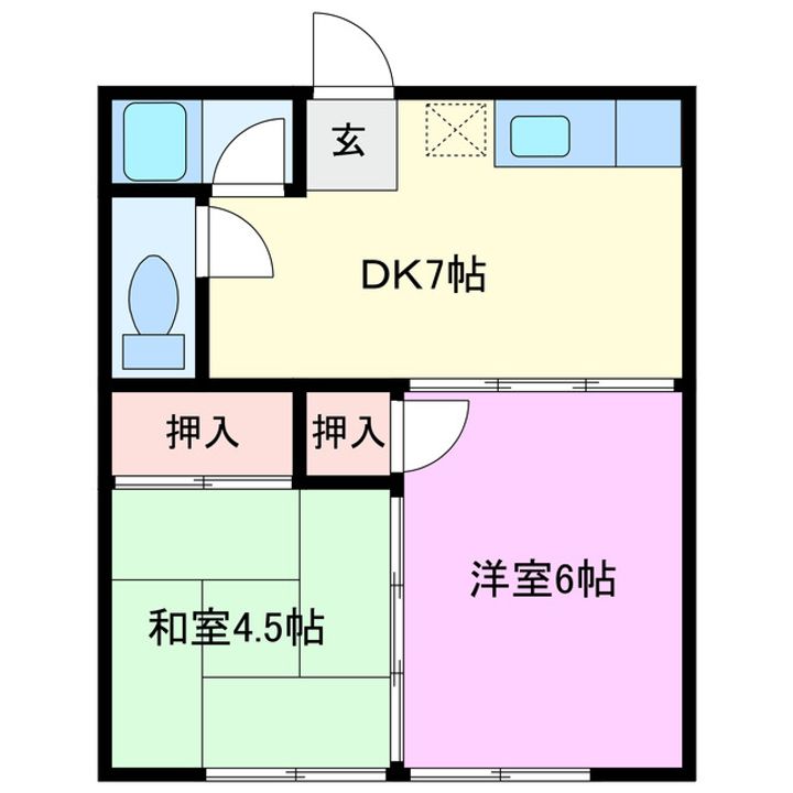 弓削ハイツの間取り