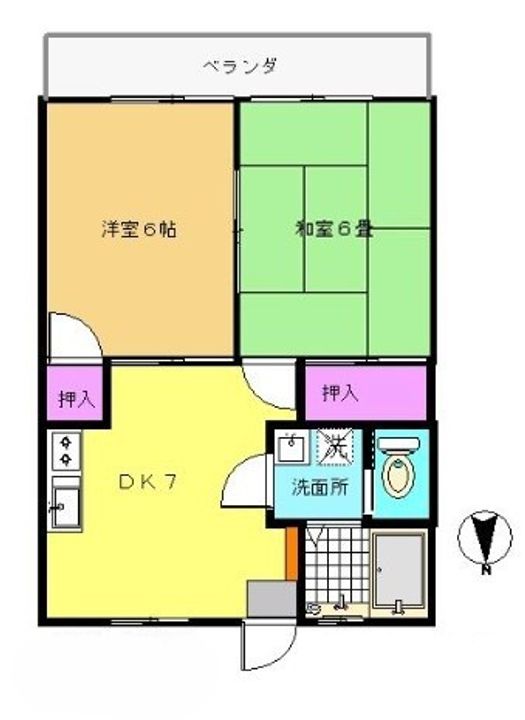 神奈川県横浜市緑区いぶき野(アパート)の賃貸物件の間取り