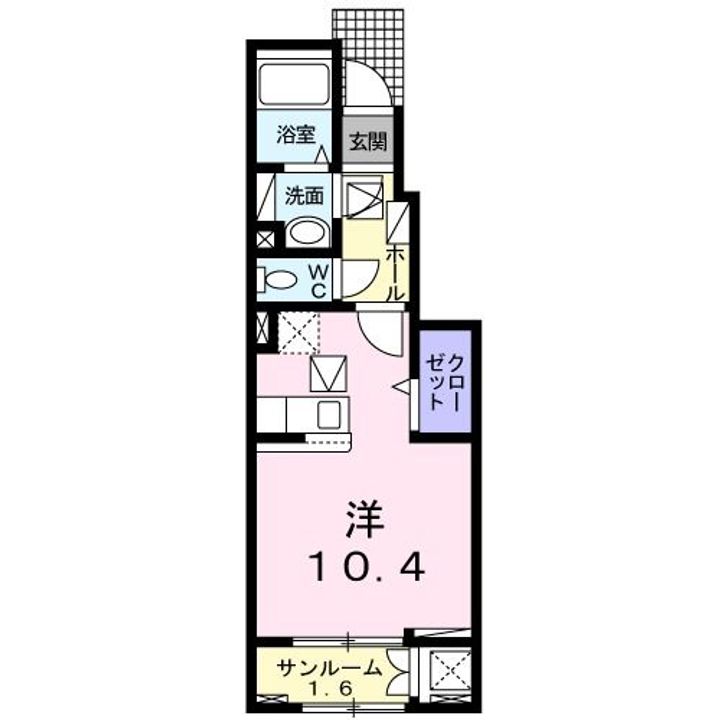福島県郡山市安積町笹川字経蔵(アパート)の賃貸物件の間取り