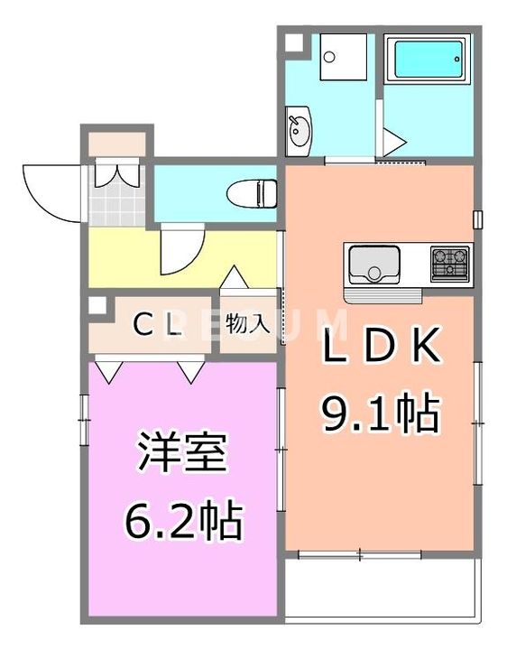 千葉県千葉市中央区都町1(アパート)の賃貸物件の間取り