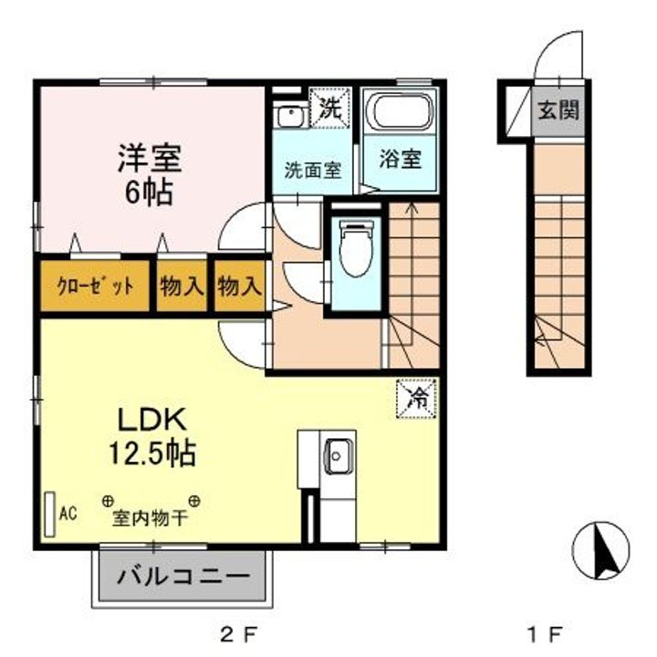 栃木県栃木市大平町富田(アパート)の賃貸物件の間取り