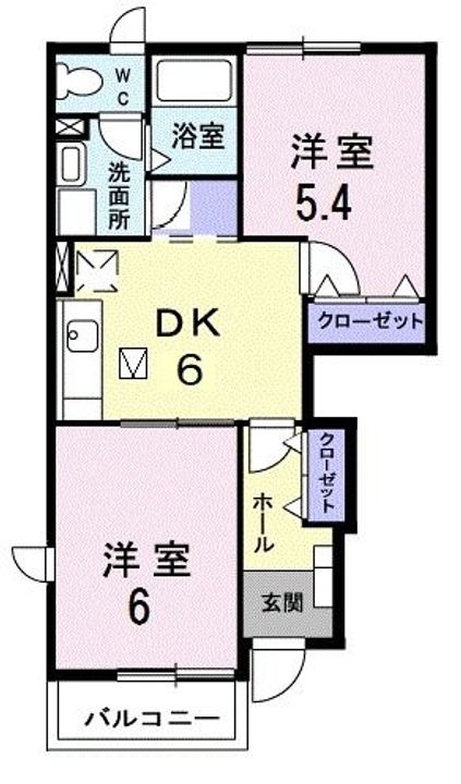栃木県足利市大沼田町(アパート)の賃貸物件の間取り
