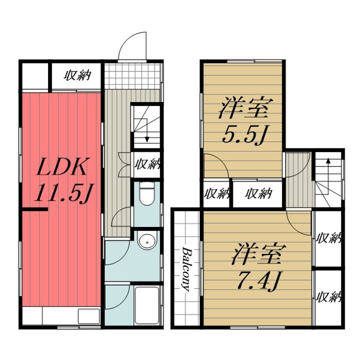 千葉県東金市中野(一戸建)の賃貸物件の間取り
