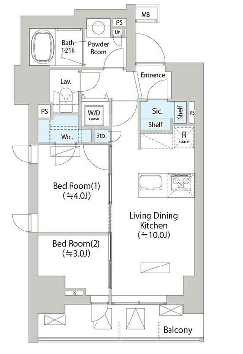 東京都中央区日本橋馬喰町2(マンション)の賃貸物件の間取り
