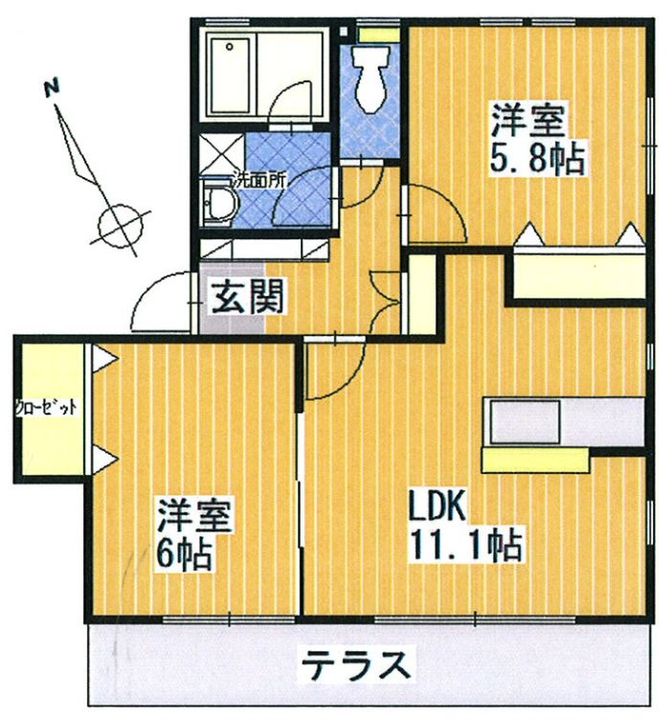 神奈川県鎌倉市材木座3(アパート)の賃貸物件の間取り