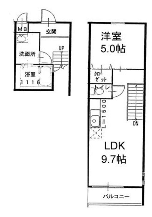 大阪府大阪市天王寺区生玉寺町(アパート)の賃貸物件の間取り