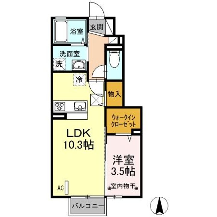 福島県福島市大森字中町裏(アパート)の賃貸物件の間取り
