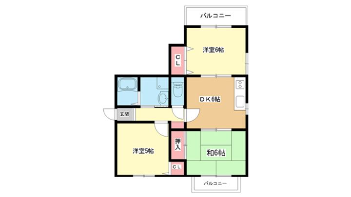 大阪府豊中市南桜塚3(マンション)の賃貸物件の間取り