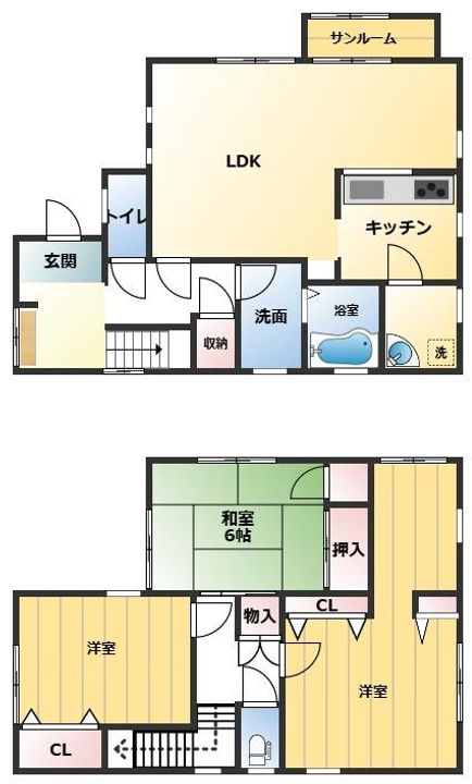 石川県金沢市西金沢4(一戸建)の賃貸物件の間取り