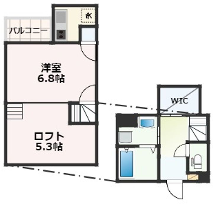 熊本県熊本市中央区本荘6(アパート)の賃貸物件の間取り