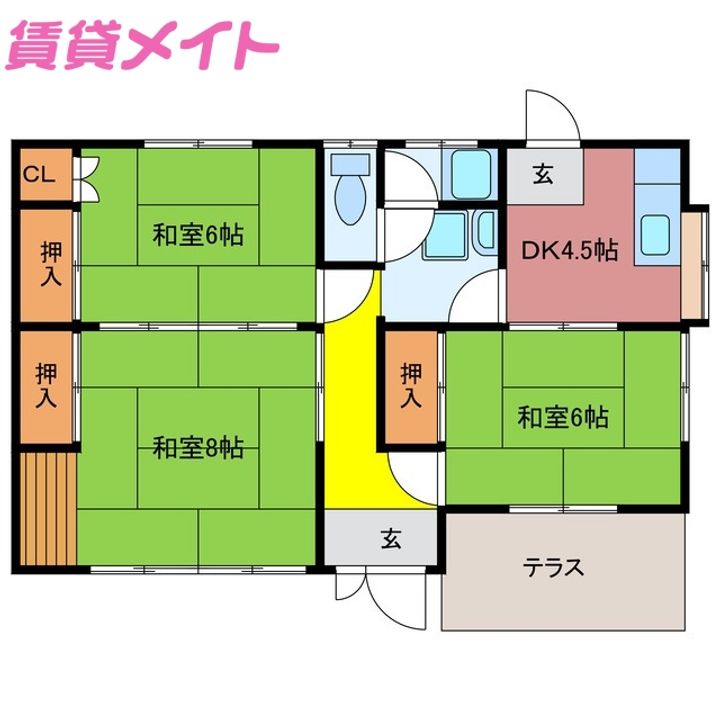 三重県伊勢市小俣町明野(一戸建)の賃貸物件の間取り