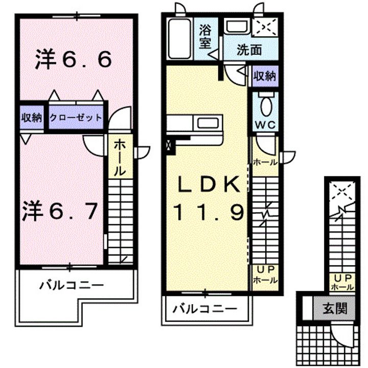 埼玉県加須市旗井1(アパート)の賃貸物件の間取り