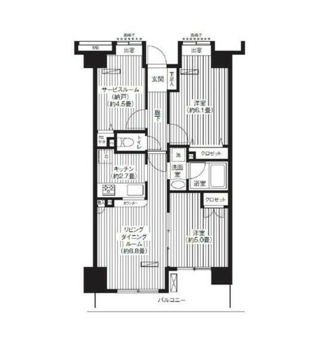 東京都大田区大森北6(マンション)の賃貸物件の間取り