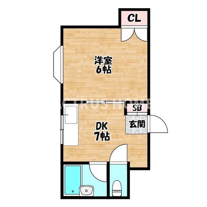 大阪府大阪市東住吉区杭全7(マンション)の賃貸物件の間取り