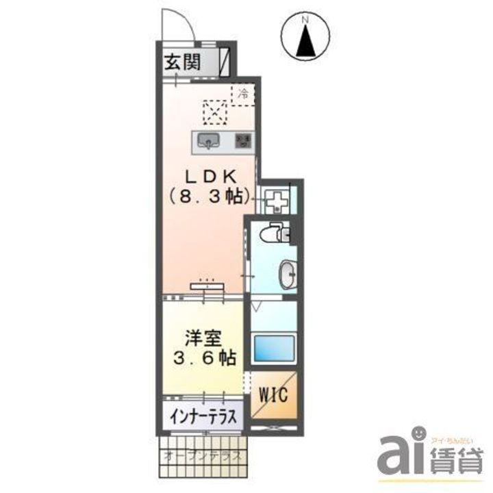 埼玉県飯能市大字岩沢(アパート)の賃貸物件の間取り