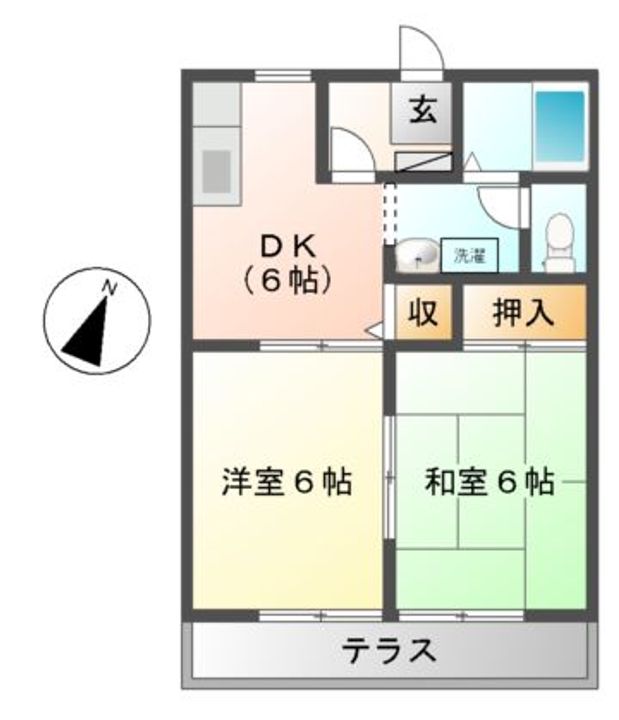 光ヶ丘コーポ北山の間取り