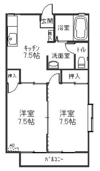 サンハイツ幸Cの間取り