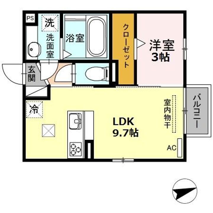 愛知県蒲郡市本町(アパート)の賃貸物件の間取り