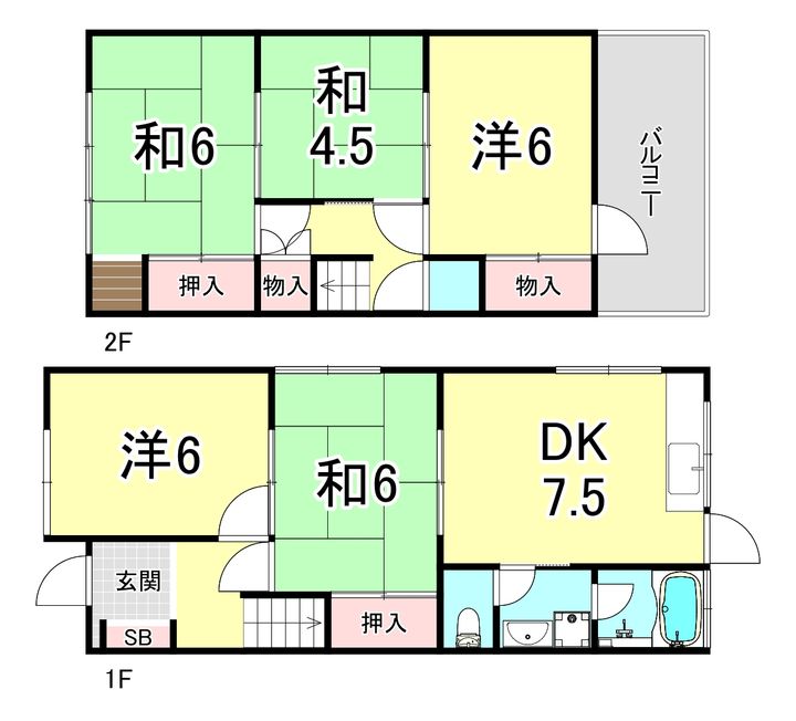 兵庫県神戸市垂水区塩屋町6(一戸建)の賃貸物件の間取り