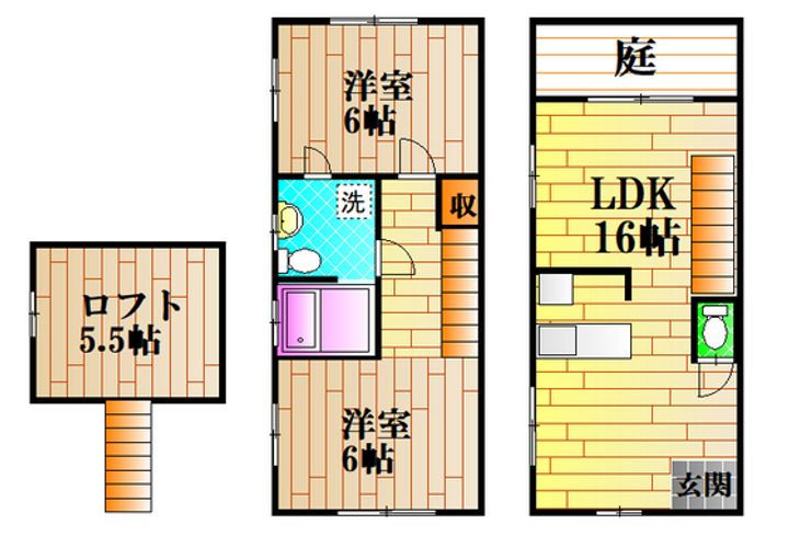 広島県広島市安佐北区可部南2(一戸建)の賃貸物件の間取り