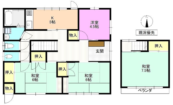 長野県上田市中央4(一戸建)の賃貸物件の間取り