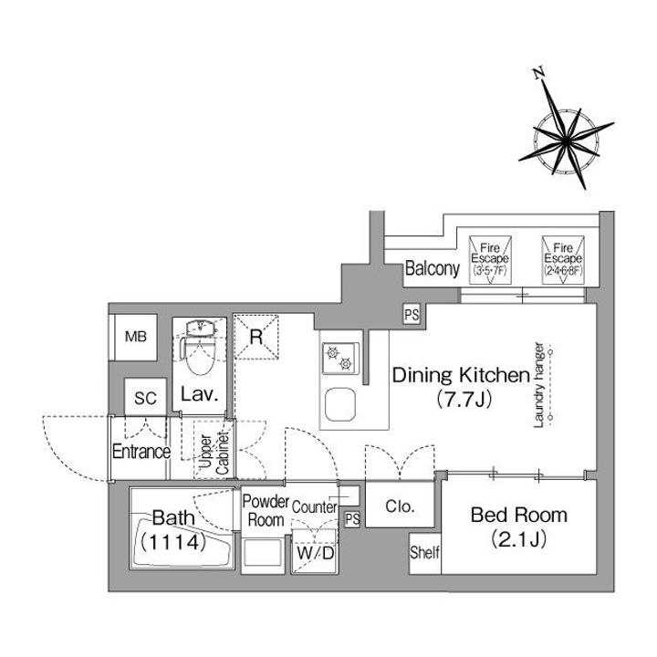 東京都江戸川区東葛西6(マンション)の賃貸物件の間取り
