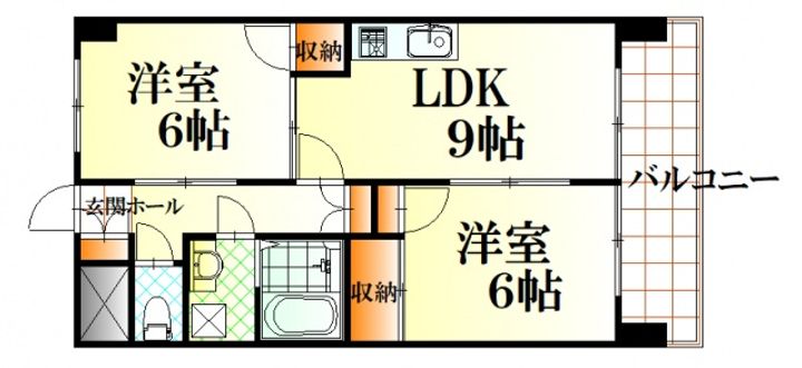広島県広島市中区舟入南1(マンション)の賃貸物件の間取り