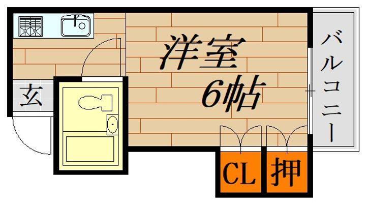 広島県広島市中区宝町(マンション)の賃貸物件の間取り