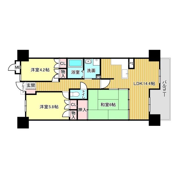 朝日プラザ奈良紀寺の間取り