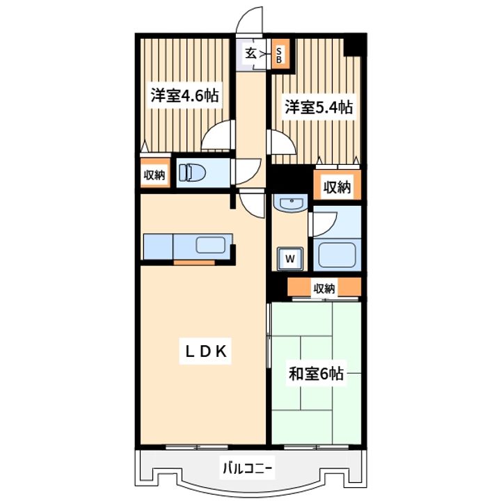東京都八王子市千人町4(マンション)の賃貸物件の間取り