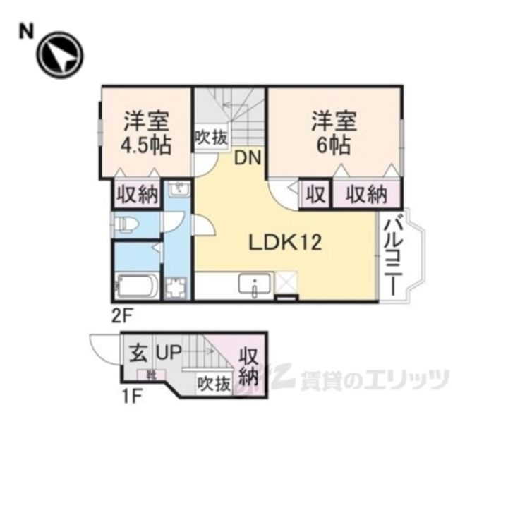 ウッディタウンB棟の間取り