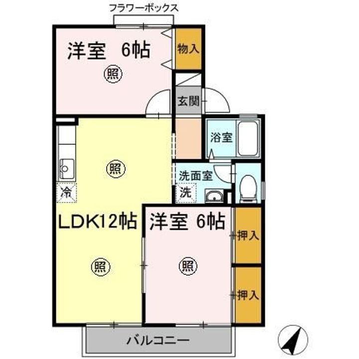 クレール皆春 B棟の間取り