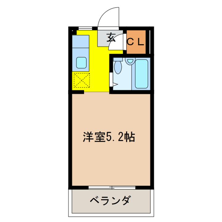 岐阜県岐阜市鏡島中1(マンション)の賃貸物件の間取り
