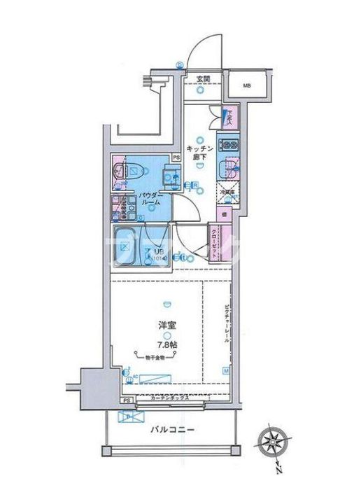 東京都新宿区四谷4(マンション)の賃貸物件の間取り