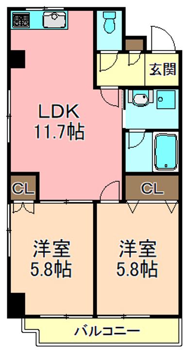 東京都足立区西新井4(マンション)の賃貸物件の間取り
