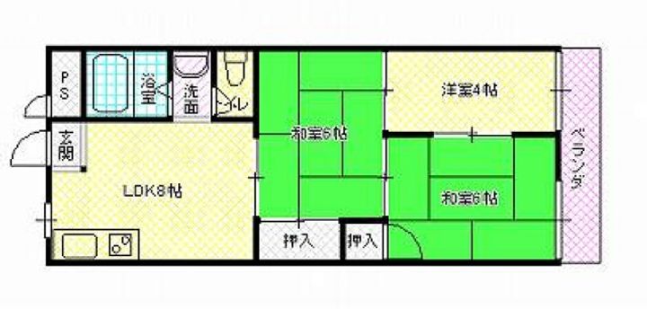 茶苑マンションの間取り