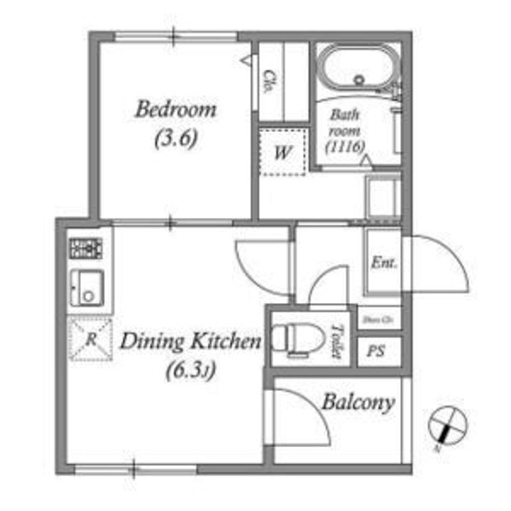 大阪府大阪市生野区中川東2(アパート)の賃貸物件の間取り