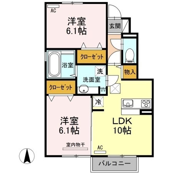 山形県東根市神町東4(アパート)の賃貸物件の間取り