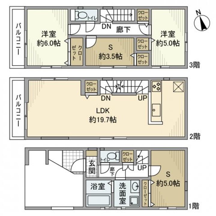 神奈川県横浜市鶴見区下野谷町1(一戸建)の賃貸物件の間取り