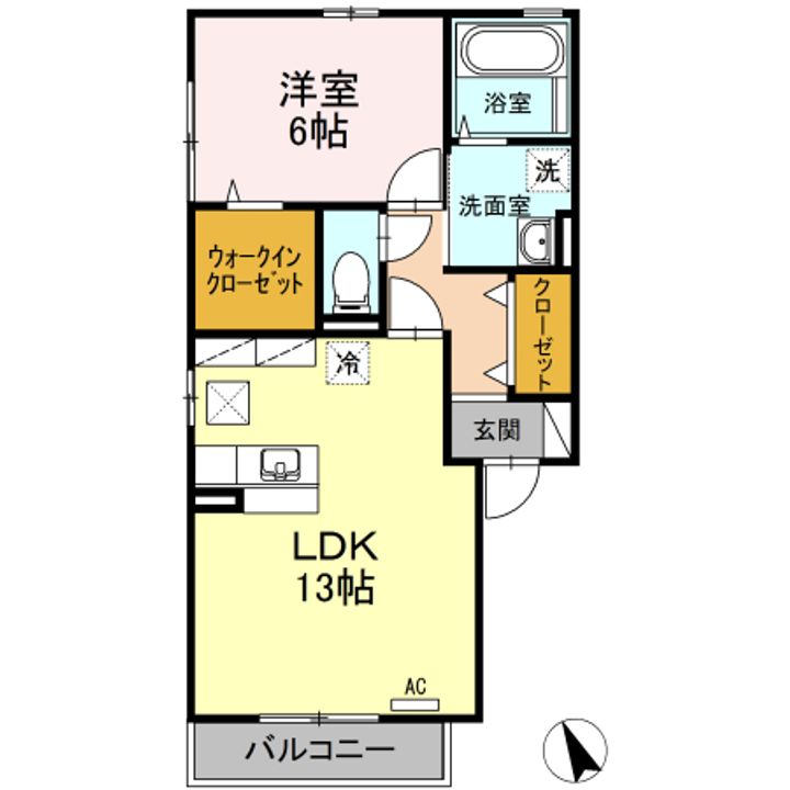 高知県高知市鴨部(アパート)の賃貸物件の間取り