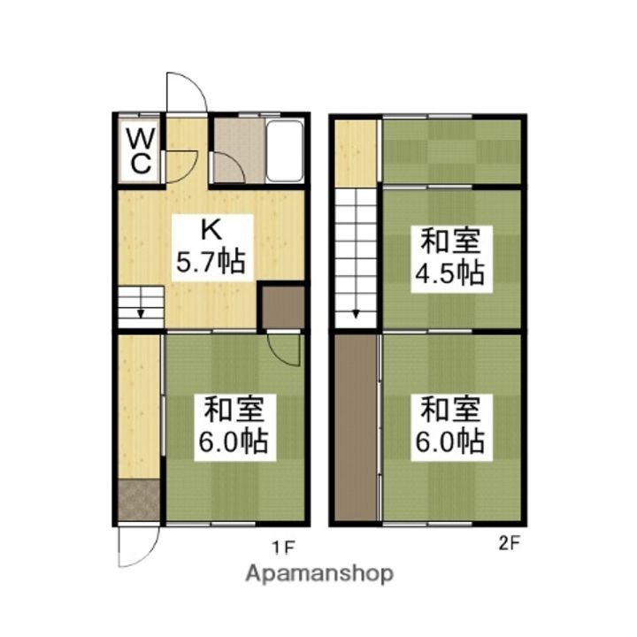 岡山県岡山市南区福吉町(一戸建)の賃貸物件の間取り