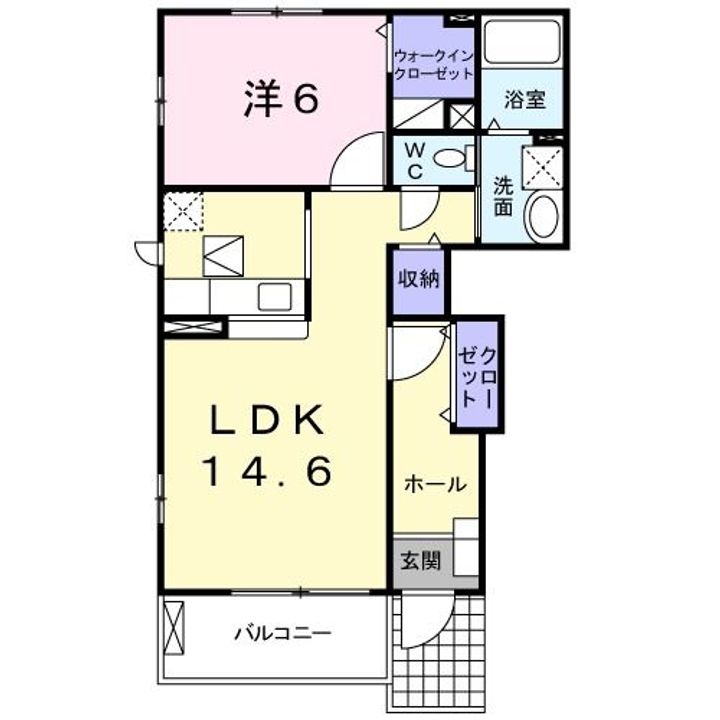 大阪府大阪狭山市茱萸木4(アパート)の賃貸物件の間取り