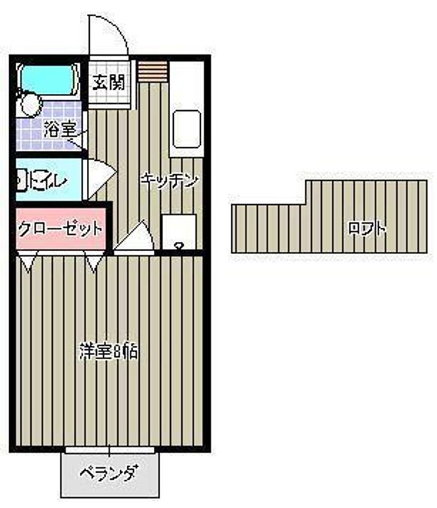 山形県山形市鳥居ケ丘(アパート)の賃貸物件の間取り