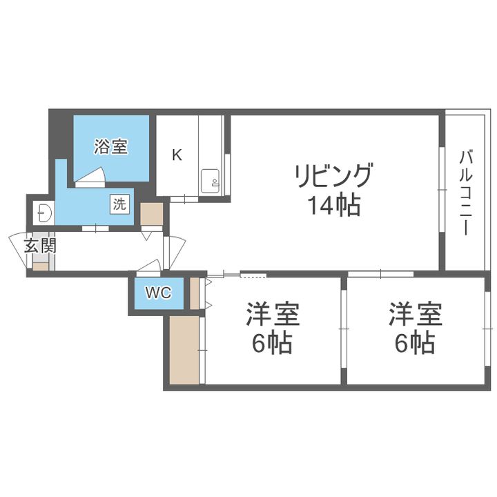 北海道札幌市中央区南九条西14(マンション)の賃貸物件の間取り