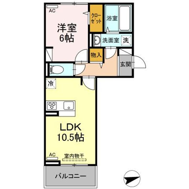 熊本県熊本市西区上代2(アパート)の賃貸物件の間取り