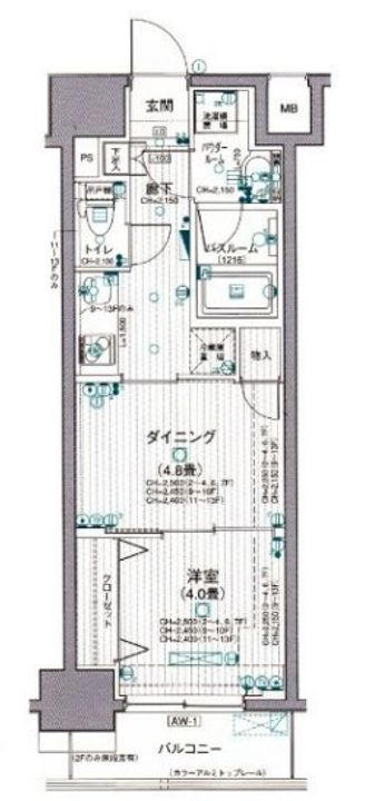 東京都台東区蔵前4(マンション)の賃貸物件の間取り